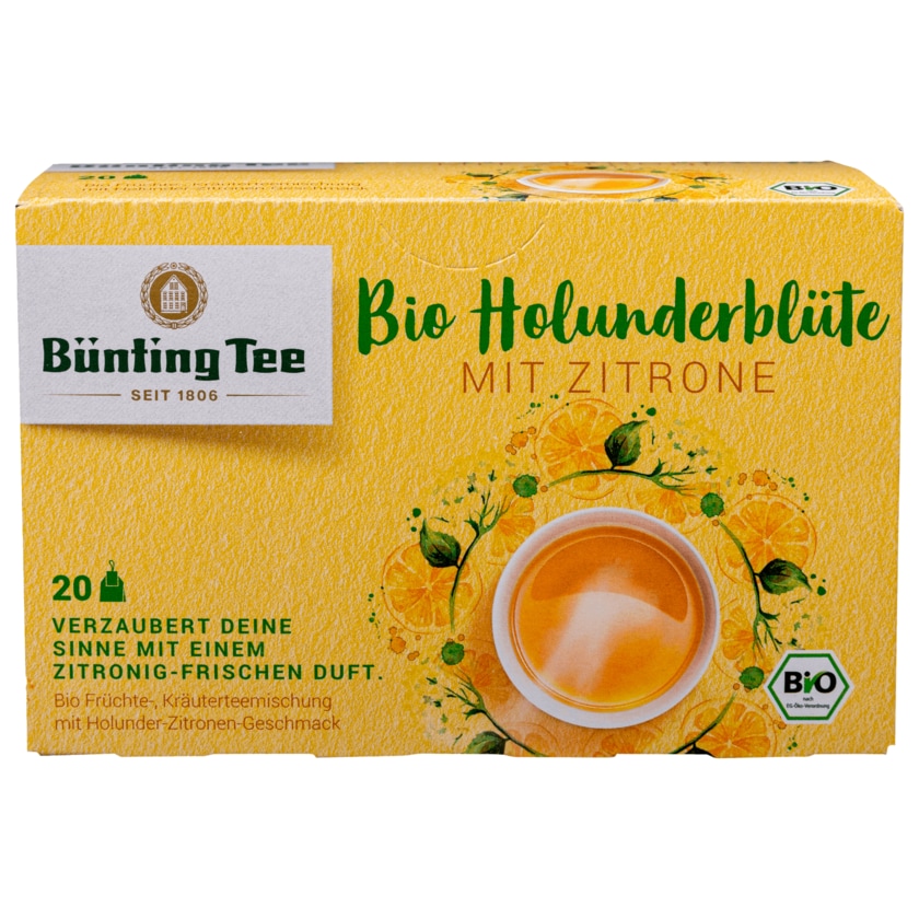 Bünting Tee Bio Holunderblüte mit Zitrone 20 Beutel, 50g
